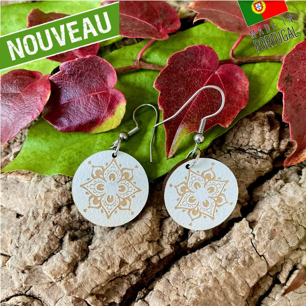 boucles d'oreilles femme liege - boucles d'oreilles fleurs - boucles d'oreille portugal - boucle d'oreille femme légère - boucles d'oreille orange - boucles d'oreilles originales