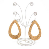 Natural cork earrings “Drop of water”