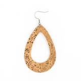 Natural cork earrings “Drop of water”