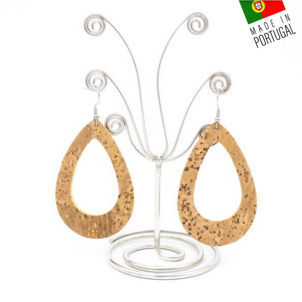 Boucles d'oreilles en liège naturel "Goutte d'eau"
