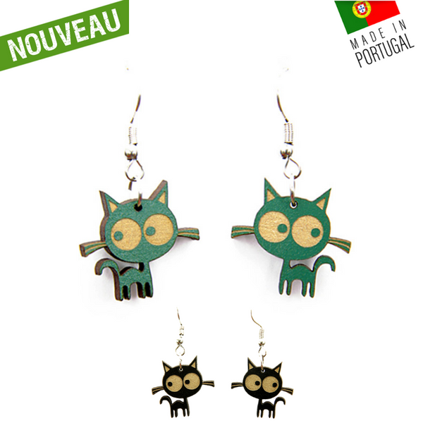 Boucles d'oreilles liège - boucle d'oreille liege - boucles d'oreilles bois - origami - colombes - boucles d'oreilles Vegan - Boucles d'oreilles fantaisie - Boucles d'oreilles légères - Boucles d'oreilles Portugal - Felix le chat - boucles d'oreilles enfant - boucle d'oreille enfant