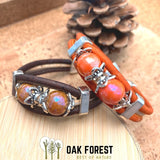 bracelet liège - bracelet en liège - bracelet liege - bracelet en liege Portugal - bracelet femme vegan - bracelet femme marron - bracelet femme perles nacrées - bracelet artisanal portugal - liege made in France - liege made in portugal - bracelet perles femme - bracelet femme orange