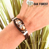 bracelet liège - bracelet en liège - bracelet liege - bracelet en liege Portugal - bracelet femme vegan - bracelet femme marron - bracelet femme perles nacrées - bracelet artisanal portugal - liege made in France - liege made in portugal