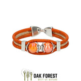 bracelet liège - bracelet en liège - bracelet liege - bracelet en liege Portugal - bracelet femme vegan - bracelet femme marron - bracelet femme perles nacrées - bracelet artisanal portugal - liege made in France - liege made in portugal - bracelet orange