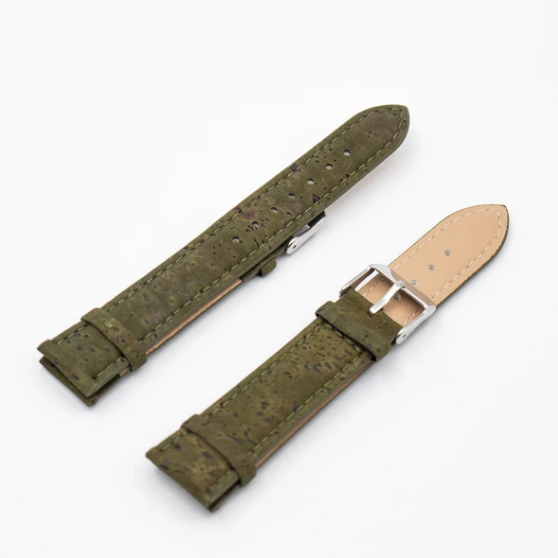 Handmade cork watch strap "Khaki"