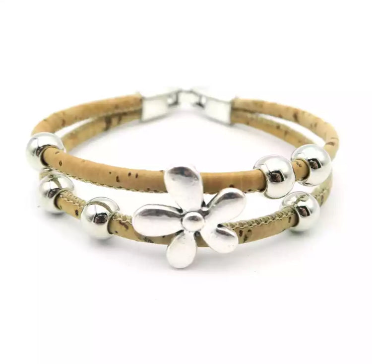 Armband aus Naturkork "Flower" color edition