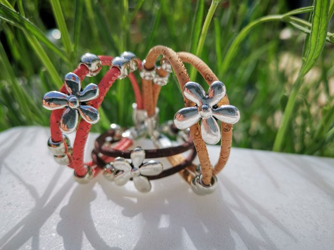 Armband aus Naturkork "Flower" color edition