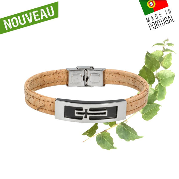bracelet homme vegan liege - bracelet liege homme portugal - bracelet made in france - bracelet croix homme