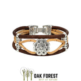 Cork bracelet "Central rosette" - Vegan Women's Bracelet