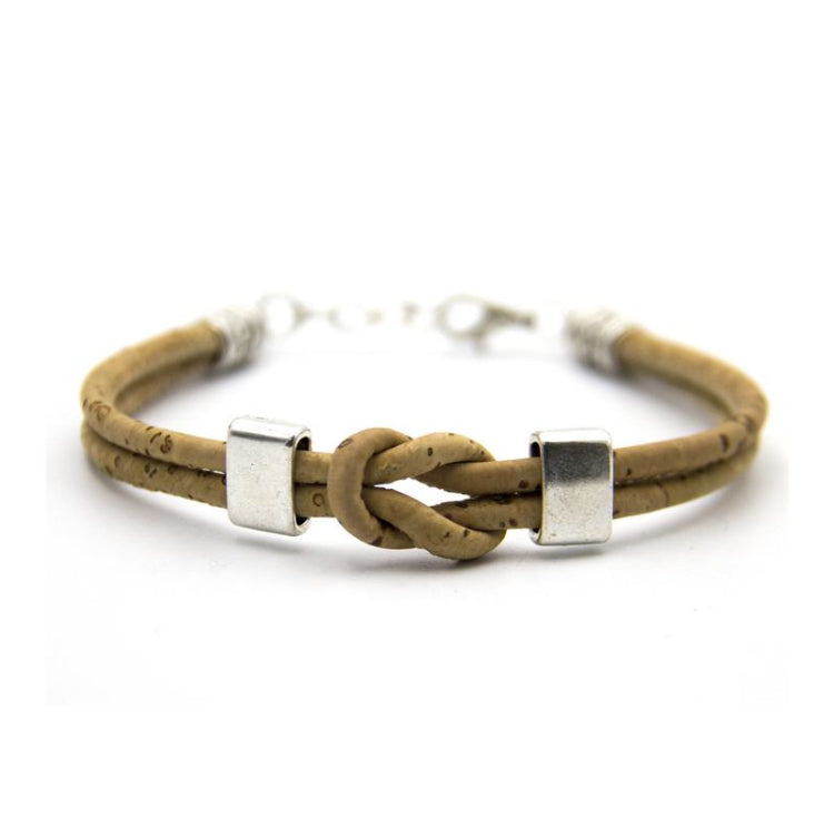 Knot artisanal natural cork bracelet