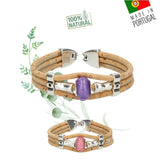 bracelet liège vegan - bracelet femme vegan - bracelet liege portugal - bracelet eco-responsable en cuir de liège - bracelet cuir végétal - bracelet liege made in France - bracelet artisanal en liege - bracelet artisanal portugais - bracelet vegan artisanal pour femme - bracelet fleur pas cher - bracelet femme a offrir - bracelet brillant femme vegan