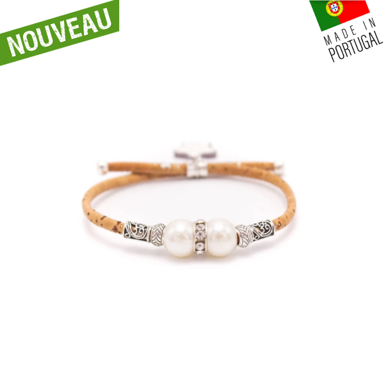 bracelet perle - bracelet liege - bracelet fantaisie - bracelet pas cher- bracelet femme