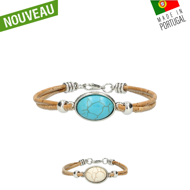 Bracelet liège - bracelet en liège - bracelet liege - bracelet en liege - bracelet Portugal - bracelet femme - bracelet fantaisie - bracelet cadeau - bracelet léger - bracelet fin - bracelet pas cher - bracelet original - bracelet fille - bracelet naturel - bracelet turquoise