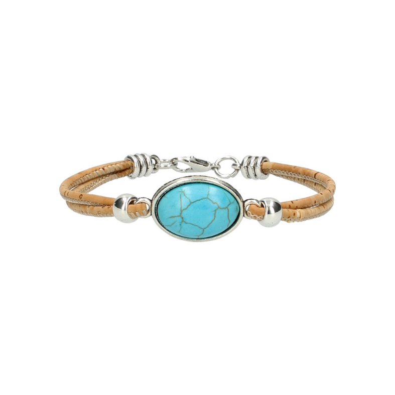 Handmade cork bracelet “Oval Pearl”