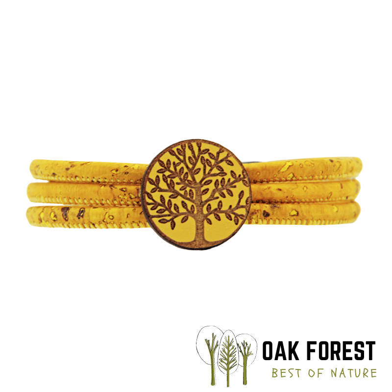 bracelet liège - bracelet liege - bracelet en liège - bracelet en liege - bracelet fleur - bracelet vegan - bracelet femme pas cher - bracelet fantaisie - bijou liège - bijoux liège - arbre de vie - bracelet arbre de vie - Bracelet naturel