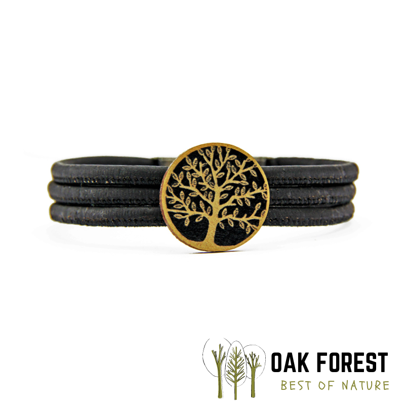 bracelet liège - bracelet liege - bracelet en liège - bracelet en liege - bracelet fleur - bracelet vegan - bracelet femme pas cher - bracelet fantaisie - bijou liège - bijoux liège - arbre de vie - bracelet arbre de vie - Bracelet naturel