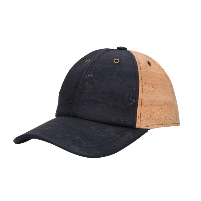 Navy blue two-tone natural cork cap