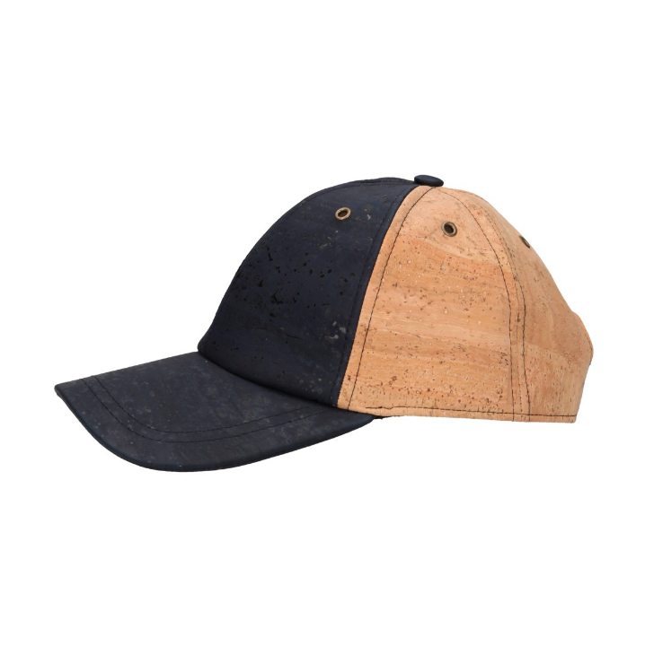 Navy blue two-tone natural cork cap