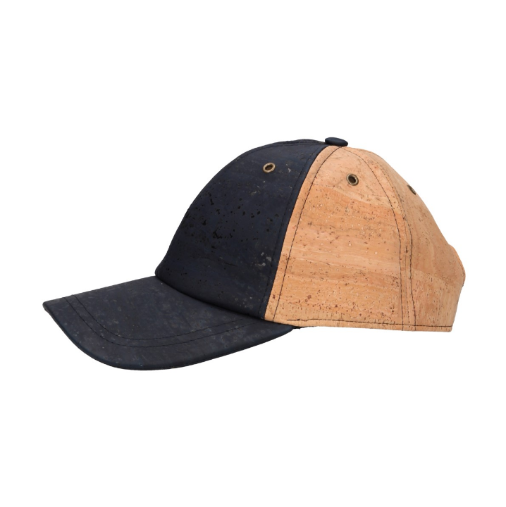 Casquette en liège naturel bicolore bleu marine