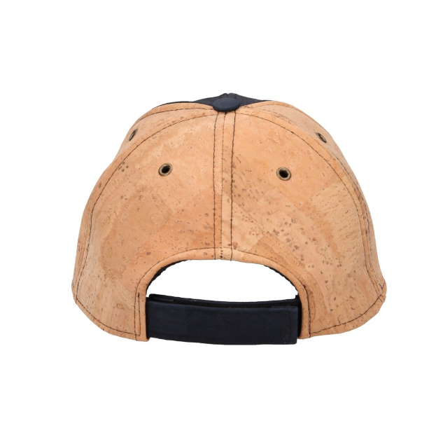 Casquette en liège naturel bicolore bleu marine