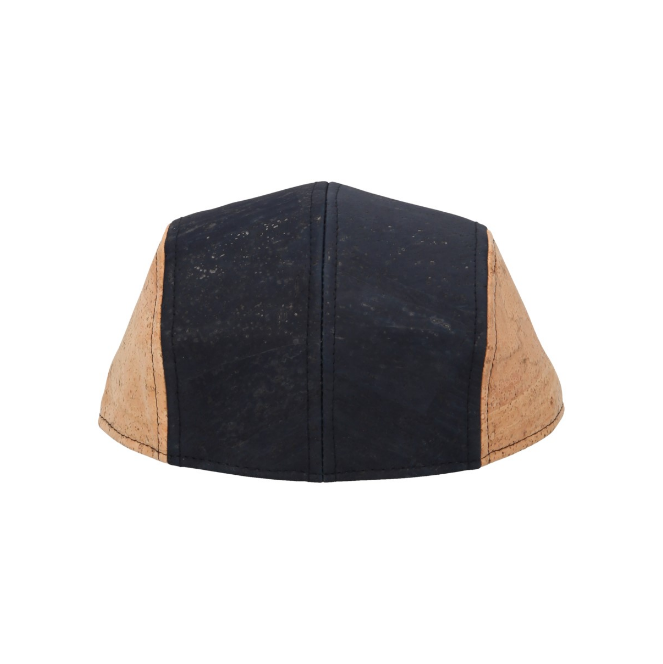 Beret hat in two-tone natural cork Navy Blue