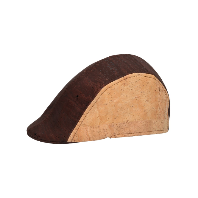 Chapeau Béret en liège naturel bicolore marron