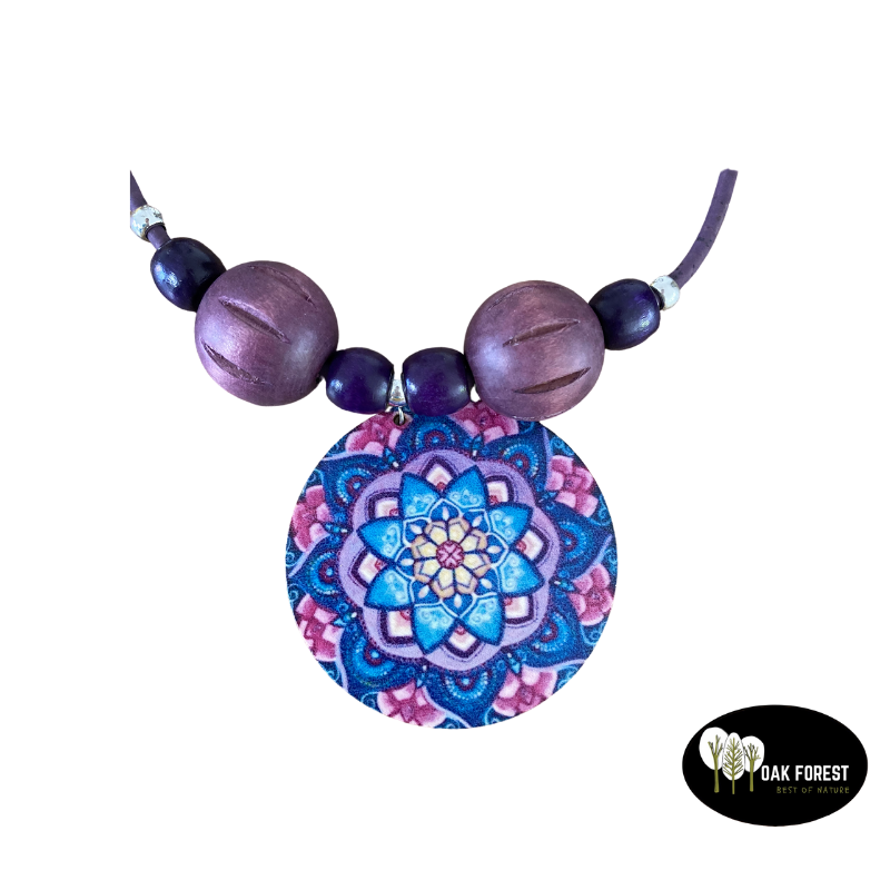Handgefertigte Korkkette „Hippie Violett“