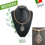collier en liege femme - collier vegan femme en liege - collier made in Portugal  - collier fantaisie femme naturel - collier artisanal en cuir de liège - collier original femme pas cher