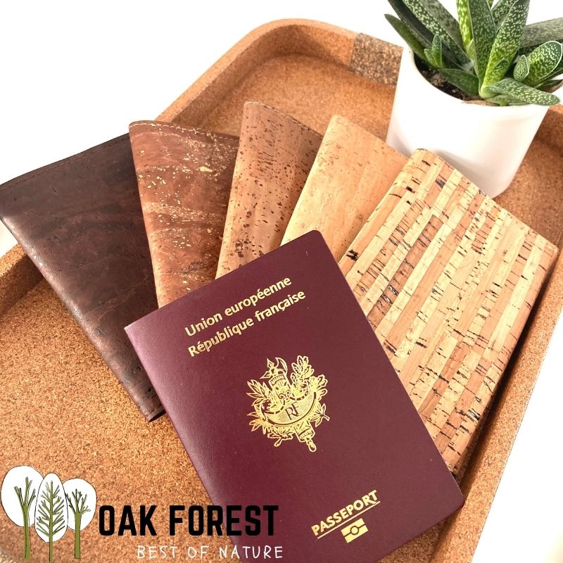 ✈ Etui Passeport liege naturel - Protection passeport Vegan – Oak Forest