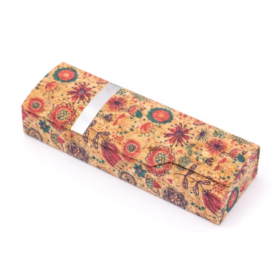 Etui à lunettes en liège artisanal "Hippie"