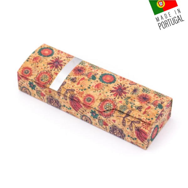 Etui à lunettes en liège artisanal "Hippie"
