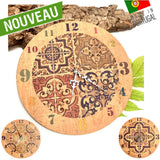 horloge murale en liège - idée cadeau portugal - idée cadeau noel - montre - montre murale - horloge mural liege - horloge murale à pile - horloge ronde artisanale
