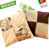 housse de coussin design - housse de coussin liege made in Portugal - housse de coussin liege naturel - oreiller en liege décoration intérieur - housse coussin haut de gamme - housse de coussin originale - taie d'oreiller vegan en liege