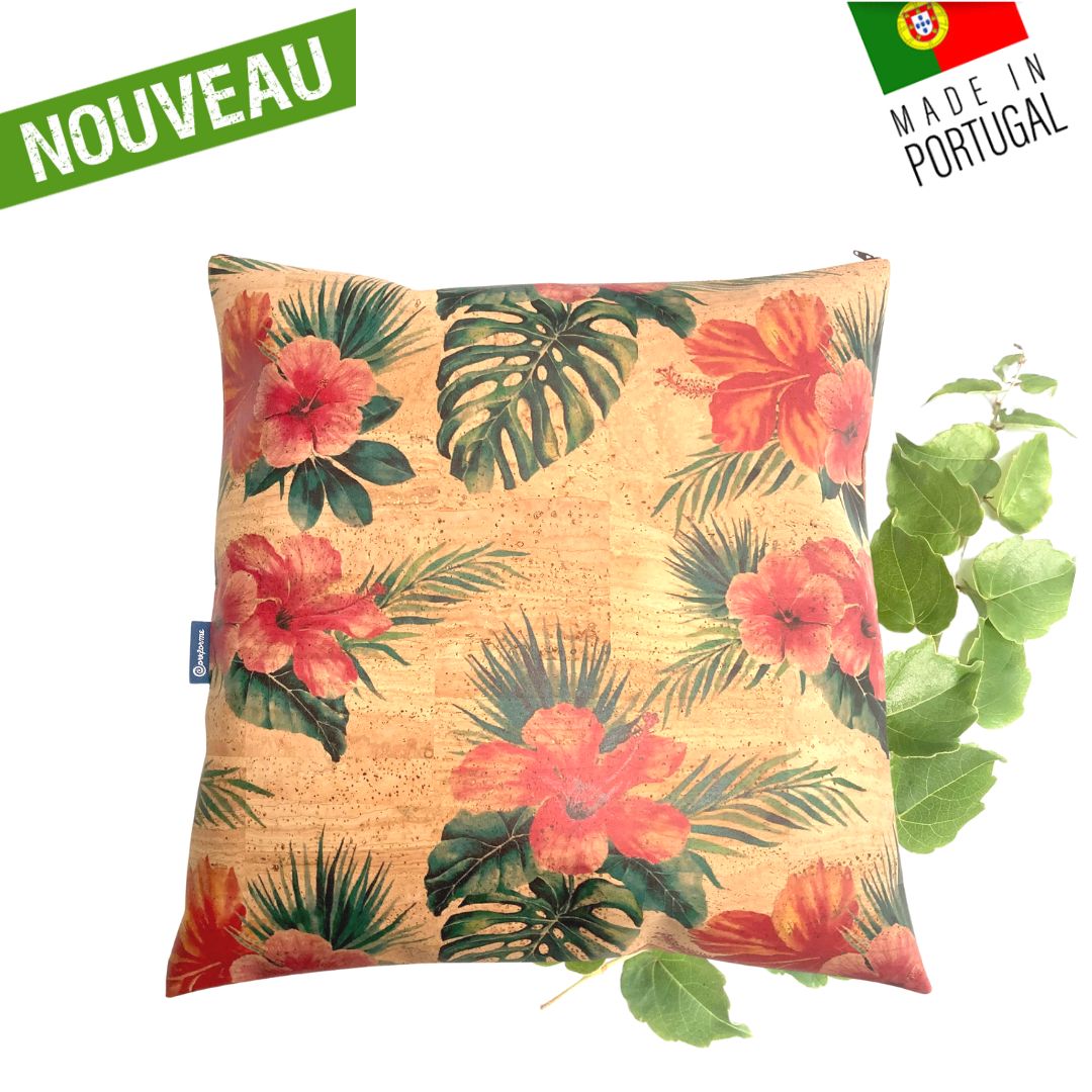 housse de coussin design - housse de coussin liege made in Portugal - housse de coussin liege naturel - oreiller en liege décoration intérieur - housse coussin haut de gamme - housse de coussin originale - 