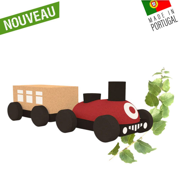 jouet en liege - jouet bois - jouets bois - jouet vegan - jouet ecoresponsable - jouets eco responsable - jouet original - jouet naturel - voiture de course en liege - voiture de course en bois - jouet artisanal - jouet garçon - jouet fille - jouet écologique - train enfant -wagon liege