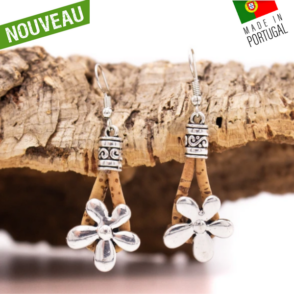 boucles d'oreilles liège - boucles d'oreilles bois - boucles d'oreille liege - boucles d'oreille liège - boucle d'oreille liège - boucle d'oreille femme vegan - boucles d'oreilles vegan - boucles d'oreilles fantaisie - boucle d'oreilles fleurs