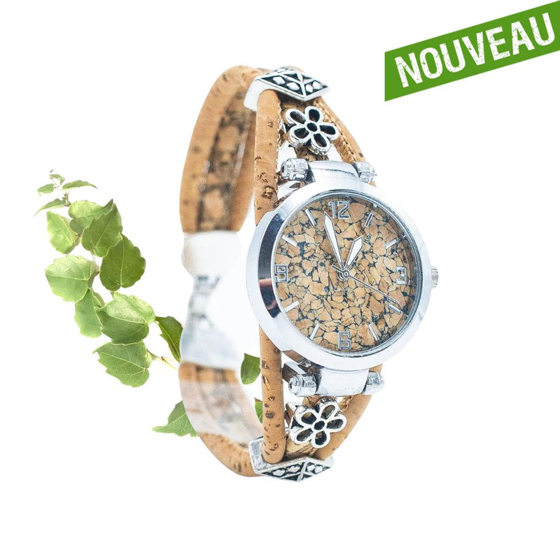 montre en liège naturel - montre liege - montre vegan - montre naturelle - montre vegan mixte - montre vegan made in france - montre liege portugal - montre femme vegan - montre femme naturel portugal - bracelet montre femme vegan