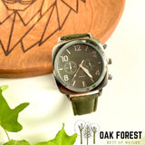 montre homme vegan liege - montre homme kaki - montre made in France - idée cadeau homme - montre vintage vegan - montre alu brossé - montre pas cher - fêtes des pères - made in portugal - montre naturelle - montre éthique - montre eco-responsable