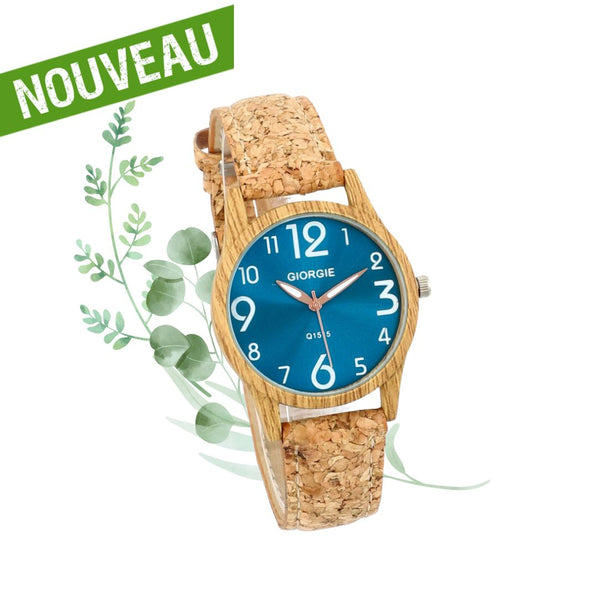 montre vegan femme en liege - montre homme vegan en liege - montre liege portugal - montre vegan en liege - montre naturelle en liège - montre bleu vegan - montre bleue en liège - montre femme vegan en cuir végétal - montre pas cher en liège - montre idée cadeau - montre été naturelle 