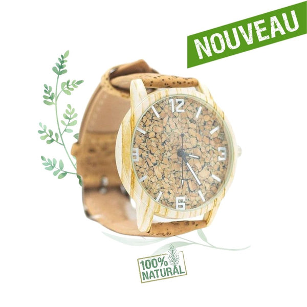 montre en liège naturel - montre liege - montre vegan - montre naturelle - montre vegan mixte - montre vegan made in france - montre liege portugal