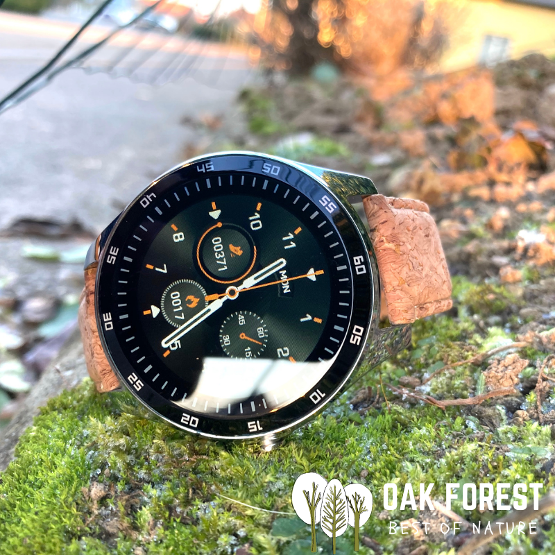 “Silver” handcrafted cork connected watch