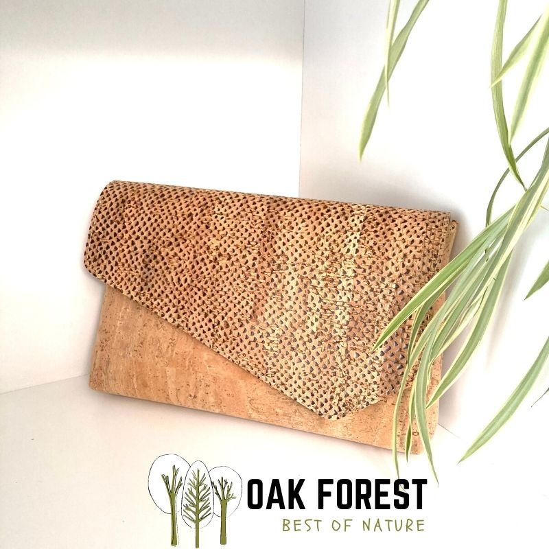 Pochette à main en liège naturel Bella jungle – Oak Forest