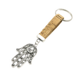 Handmade cork key ring Hand of Fatma