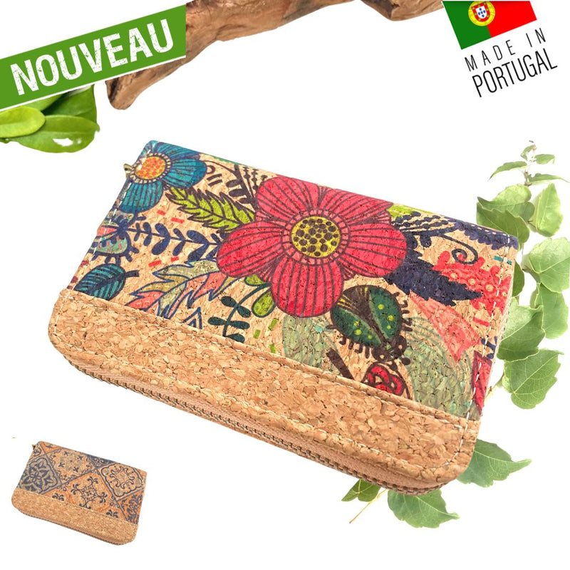 Portemonnaie liège- porte-monnaie en liège - Porte monnaie liege - Portemonnaie liege - porte monnaie pas cher - sardine - porte monnaie vegan - porte monnaie femme - portefeuille femme vegan - porte carte liege - rangement cartes fidélité - portefeuille homme vegan - porte monnaie vegan homme