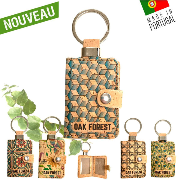 Porte clés personnalisable vert forêt Alpha - made in France, vegan