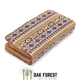 portefeuille liège portugal - portefeuille en liège femme - portefeuille vegan en liège - portefeuille vegan grand format - portefeuille ethnic - idée cadeau - portefeuille bleu marine