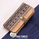 portefeuille liège portugal - portefeuille en liège femme - portefeuille vegan en liège - portefeuille vegan grand format - portefeuille ethnic - idée cadeau - portefeuille bleu marine