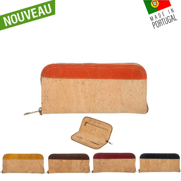 Portefeuille en liège naturel "Color arrondi"