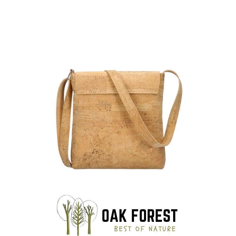 Sac à bandoulière en liège naturel "Urban marron doré" - Sac en liège