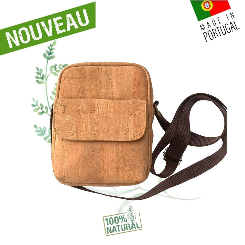 Sac en liège-Sacoche homme liège- Sacoche Vegan-Sac végétal-Sac